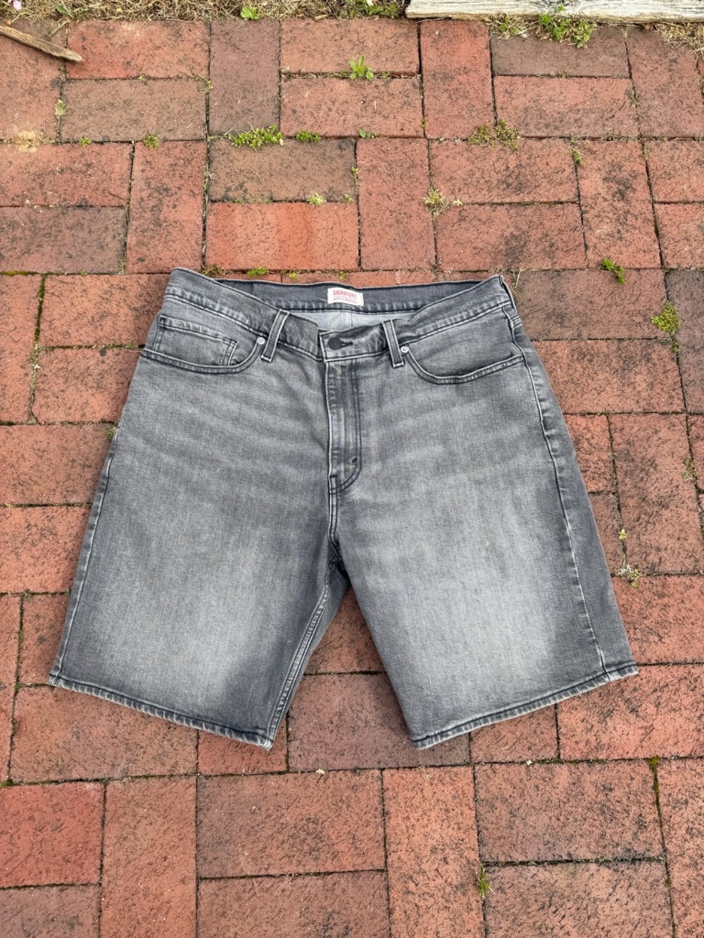 Signature by Levi Strauss Men's Gray Denim Jean Shorts